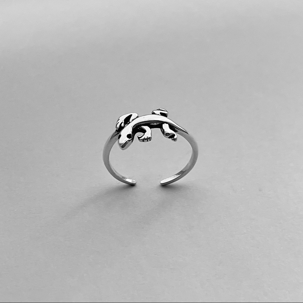 Sterling Silver Lizard Toe Ring, Silver Gecko Rin… - image 5